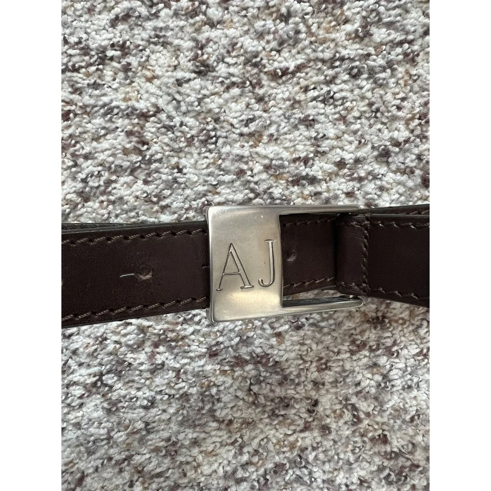 Armani Jeans AJ New Belt Leather ITALY Man Chocolate Brown Sz 70/28-32, 1